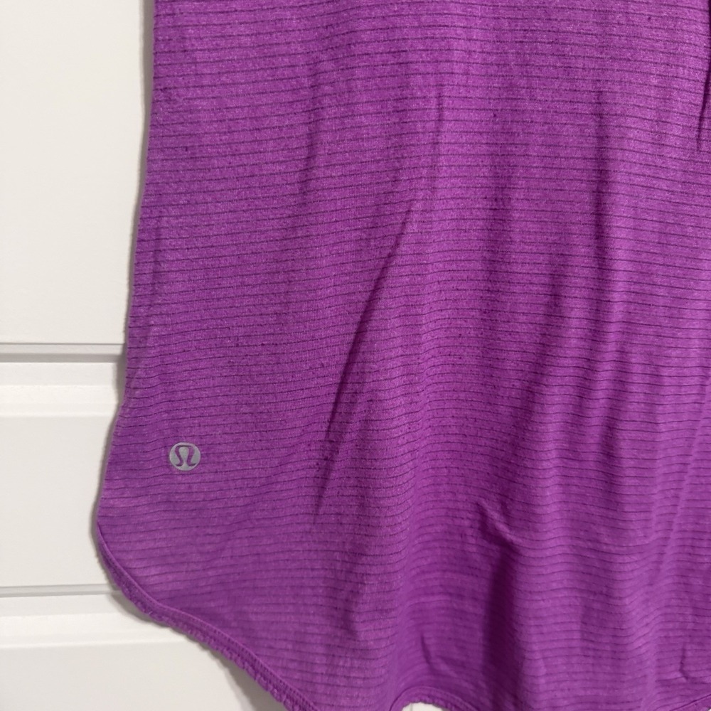 Lululemon Purple Striped Racerback Tank Top Athletic Workout Women 4-6 - Picture 6 of 8